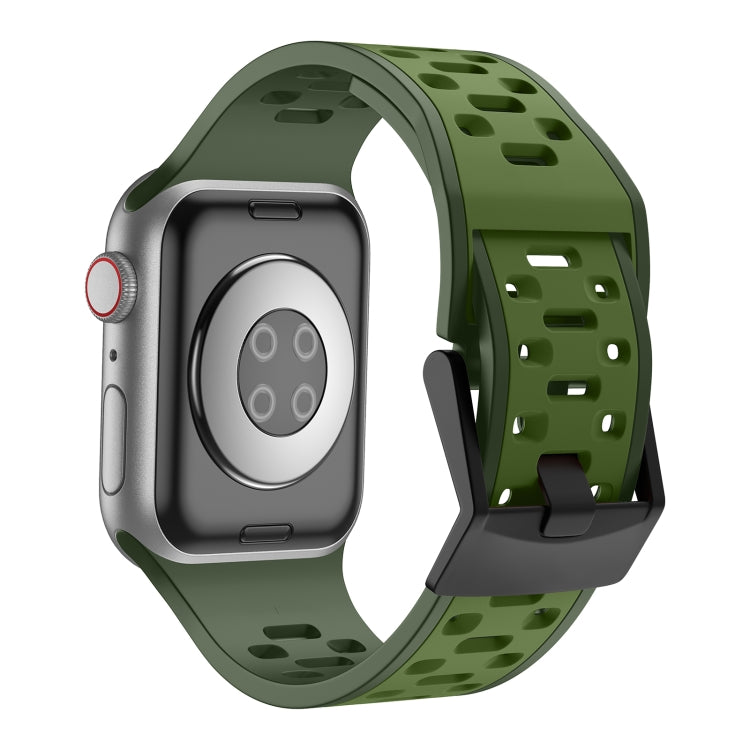 For Apple Watch Ultra 2 49mm Meteorite Two-color Silicone Watch Band(Army Green) by bashfashion
