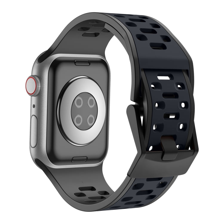 For Apple Watch Ultra 2 49mm Meteorite Two-color Silicone Watch Band(Black Grey) by bashfashion