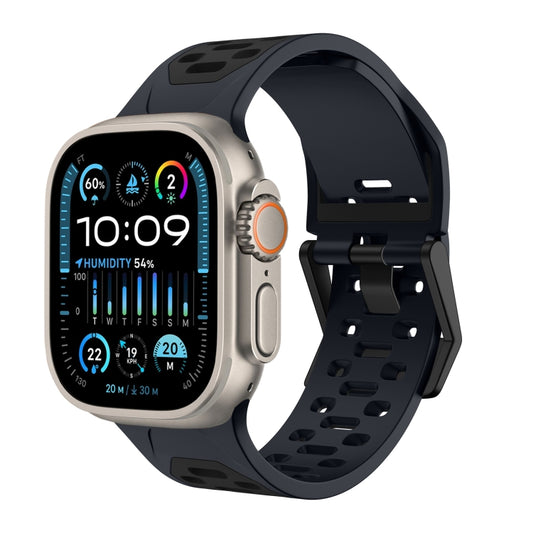 For Apple Watch Ultra 49mm Meteorite Two-color Silicone Watch Band(Grey Black) by bashfashion