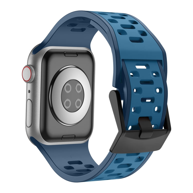 For Apple Watch Ultra 49mm Meteorite Two-color Silicone Watch Band(Navy Blue) by bashfashion