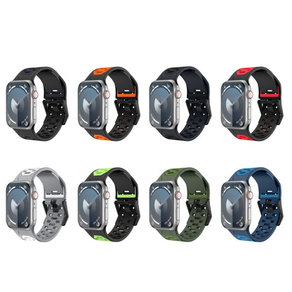 For Apple Watch Ultra 2 49mm Meteorite Two-color Silicone Watch Band(Black Red) by bashfashion