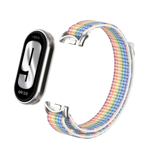 For Xiaomi Smart Band 9 / 8 Metal Connector + Loop Nylon Hook and Loop Fastener Watch Band(Colorful) by bashfashion