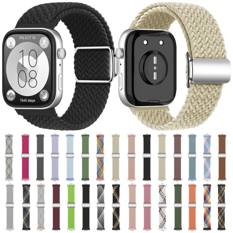 For Huawei Watch Fit3 Nylon Loop Magnetic Buckle Watch Band(Orange) by bashfashion