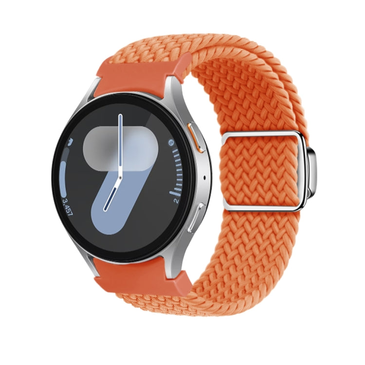 For Samsung Galaxy Watch 7 / 6 / 5 / 4 Nylon Loop Magnetic Buckle Watch Band(Orange) by bashfashion