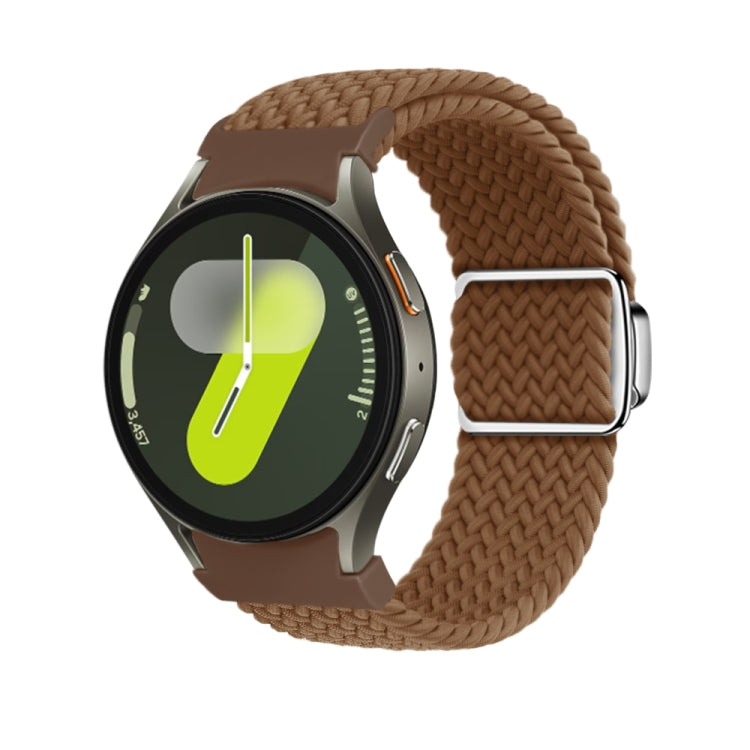 For Samsung Galaxy Watch 7 / 6 / 5 / 4 Nylon Loop Magnetic Buckle Watch Band(Brown) by bashfashion