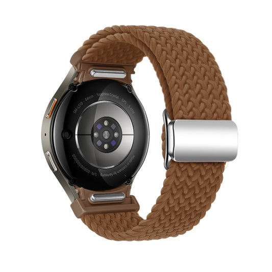 For Samsung Galaxy Watch 7 / 6 / 5 / 4 Nylon Loop Magnetic Buckle Watch Band(Brown) by bashfashion
