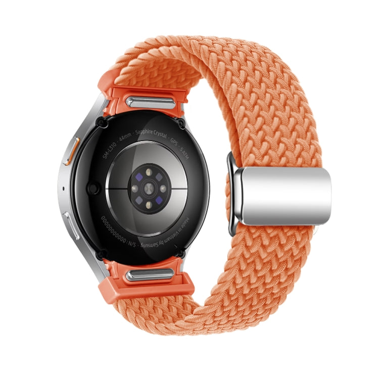 For Samsung Galaxy Watch 7 / 6 / 5 / 4 Nylon Loop Magnetic Buckle Watch Band(Orange) by bashfashion