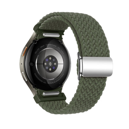 For Samsung Galaxy Watch 7 / 6 / 5 / 4 Nylon Loop Magnetic Buckle Watch Band(Dark Olive) by bashfashion