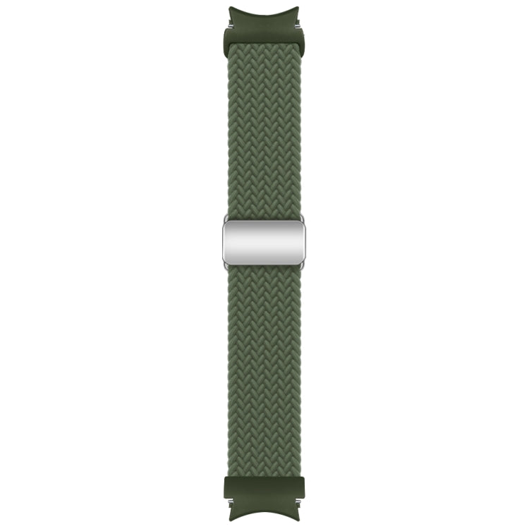 For Samsung Galaxy Watch 7 / 6 / 5 / 4 Nylon Loop Magnetic Buckle Watch Band(Dark Olive) by bashfashion