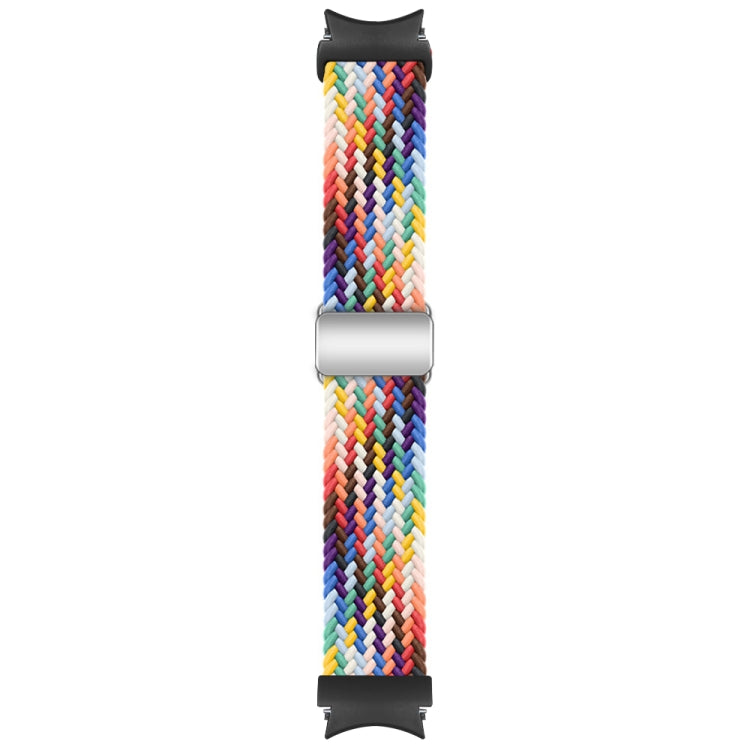 For Samsung Galaxy Watch 7 / 6 / 5 / 4 Nylon Loop Magnetic Buckle Watch Band(Official Rainbow) by bashfashion