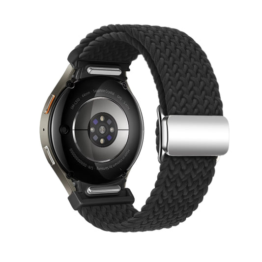 For Samsung Galaxy Watch 7 / 6 / 5 / 4 Nylon Loop Magnetic Buckle Watch Band(Black) by bashfashion