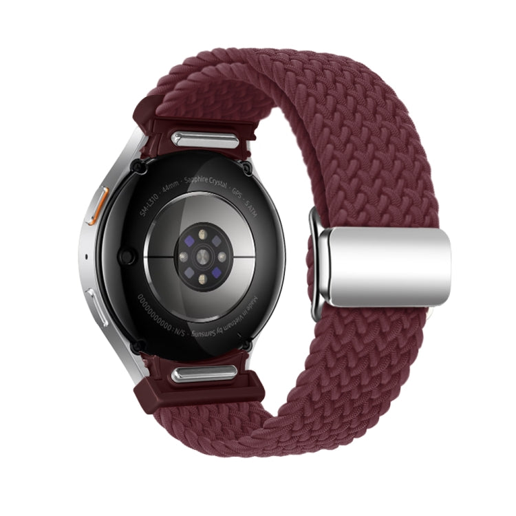 For Samsung Galaxy Watch 7 / 6 / 5 / 4 Nylon Loop Magnetic Buckle Watch Band(Wine Red) by bashfashion