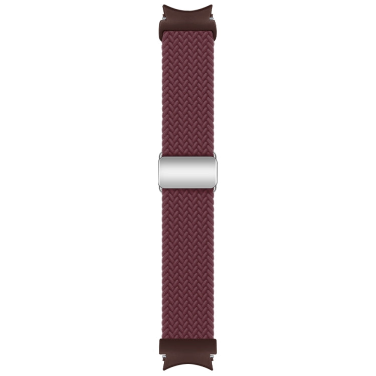 For Samsung Galaxy Watch 7 / 6 / 5 / 4 Nylon Loop Magnetic Buckle Watch Band(Wine Red) by bashfashion