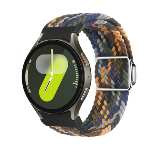 For Samsung Galaxy Watch 7 / 6 / 5 / 4 Nylon Loop Magnetic Buckle Watch Band(Camo Colorful) by bashfashion