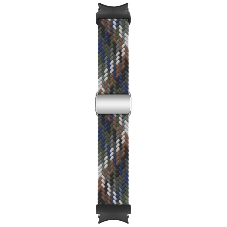 For Samsung Galaxy Watch 7 / 6 / 5 / 4 Nylon Loop Magnetic Buckle Watch Band(Denim Rainbow) by bashfashion