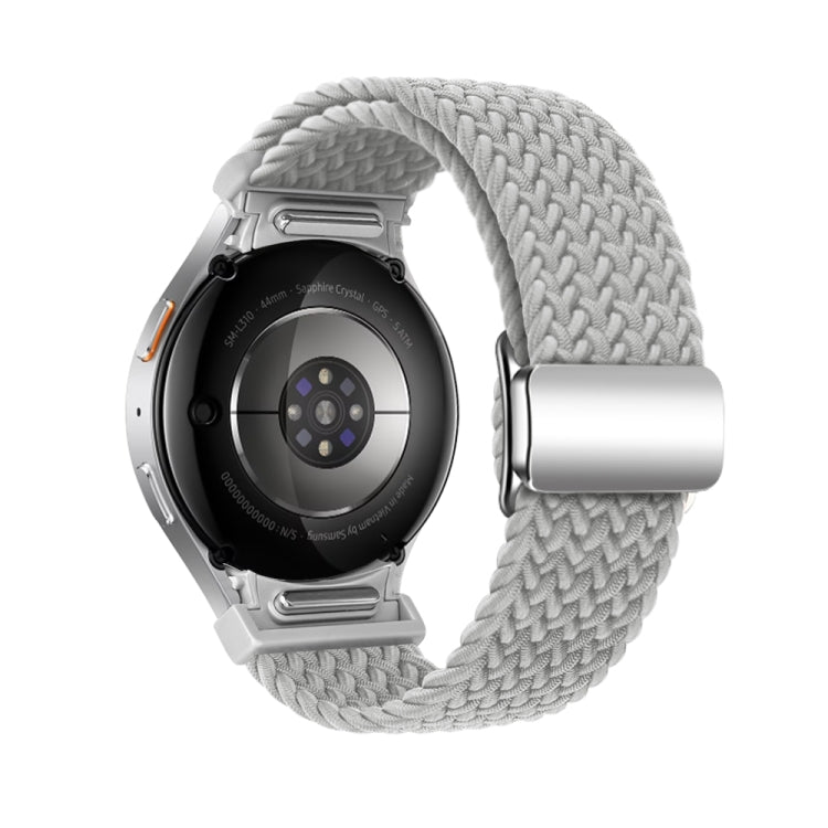 For Samsung Galaxy Watch 7 / 6 / 5 / 4 Nylon Loop Magnetic Buckle Watch Band(Light Grey) by bashfashion