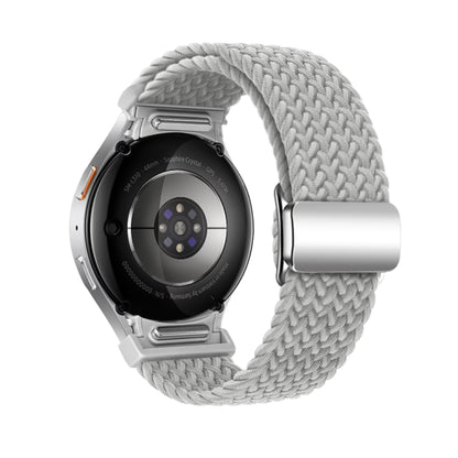For Samsung Galaxy Watch 7 / 6 / 5 / 4 Nylon Loop Magnetic Buckle Watch Band(Light Grey) by bashfashion