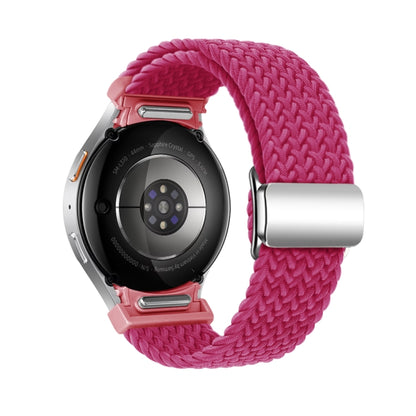 For Samsung Galaxy Watch 7 / 6 / 5 / 4 Nylon Loop Magnetic Buckle Watch Band(Raspberry) by bashfashion