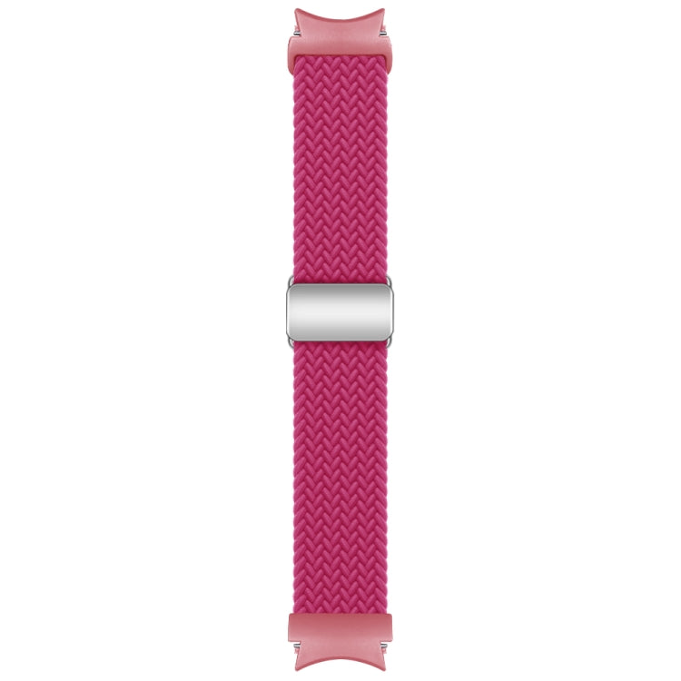 For Samsung Galaxy Watch 7 / 6 / 5 / 4 Nylon Loop Magnetic Buckle Watch Band(Raspberry) by bashfashion