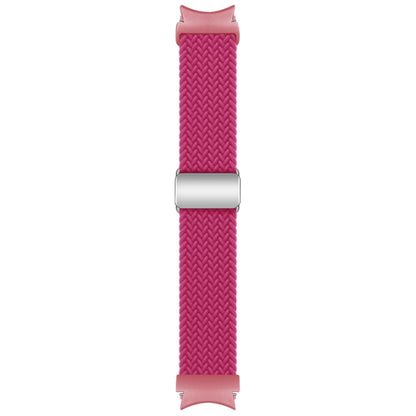 For Samsung Galaxy Watch 7 / 6 / 5 / 4 Nylon Loop Magnetic Buckle Watch Band(Raspberry) by bashfashion