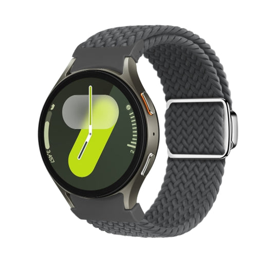 For Samsung Galaxy Watch 7 / 6 / 5 / 4 Nylon Loop Magnetic Buckle Watch Band(Space Grey) by bashfashion