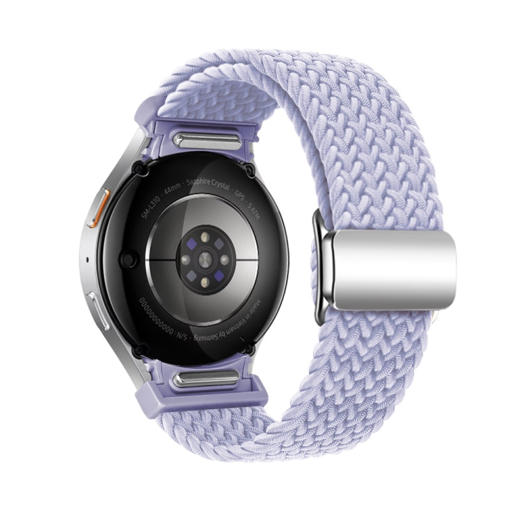 For Samsung Galaxy Watch 7 / 6 / 5 / 4 Nylon Loop Magnetic Buckle Watch Band(Fog Purple) by bashfashion