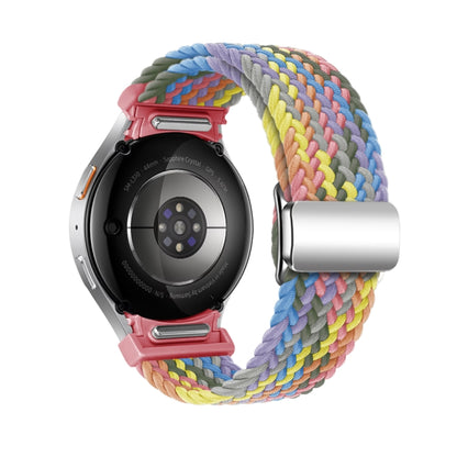 For Samsung Galaxy Watch 7 / 6 / 5 / 4 Nylon Loop Magnetic Buckle Watch Band(Heartbeat Purple) by bashfashion