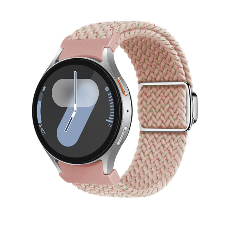For Samsung Galaxy Watch 7 / 6 / 5 / 4 Nylon Loop Magnetic Buckle Watch Band(Starlight Pink) by bashfashion