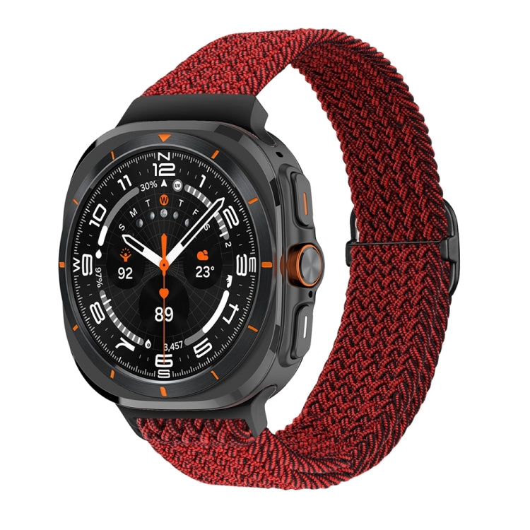 For Samsung Galaxy Watch Ultra 47mm / Ultra 2025 Slide Buckle Nylon Braided Watch Band(Black Sand Red) by bashfashion
