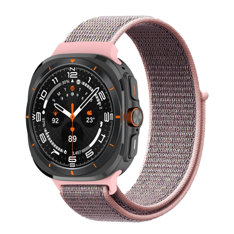 For Samsung Galaxy Watch Ultra 47mm / Ultra 2025 Plastic Connector Nylon Loop Watch Band(Pink Sand) by bashfashion