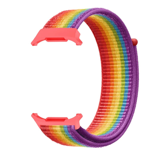For Samsung Galaxy Watch Ultra 47mm / Ultra 2025 Plastic Connector Nylon Loop Watch Band(Rainbow) by bashfashion