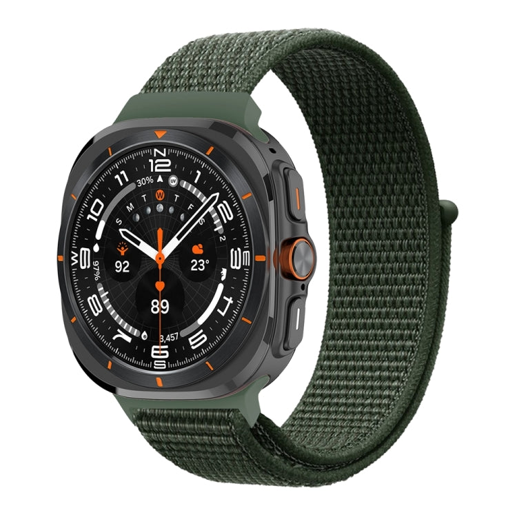 For Samsung Galaxy Watch Ultra 47mm / Ultra 2025 Plastic Connector Nylon Loop Watch Band(Army Green) by bashfashion
