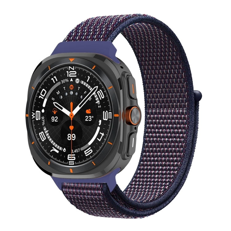For Samsung Galaxy Watch Ultra 47mm / Ultra 2025 Plastic Connector Nylon Loop Watch Band(Indigo Blue) by bashfashion