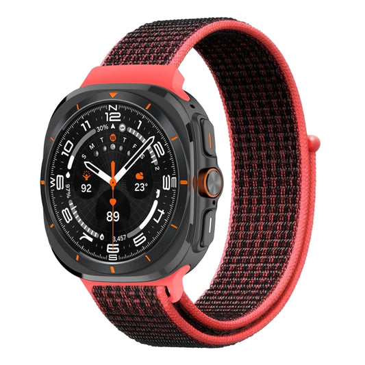 For Samsung Galaxy Watch Ultra 47mm / Ultra 2025 Plastic Connector Nylon Loop Watch Band(Red Black) by bashfashion