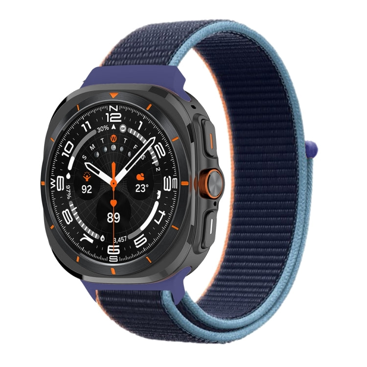 For Samsung Galaxy Watch Ultra 47mm / Ultra 2025 Plastic Connector Nylon Loop Watch Band(Dark Navy Bblue) by bashfashion
