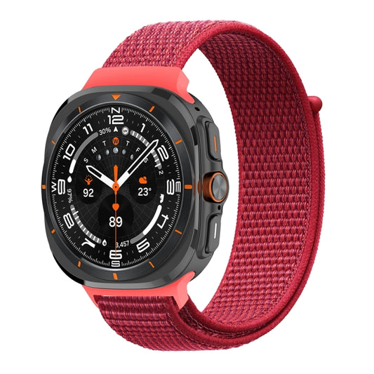 For Samsung Galaxy Watch Ultra 47mm / Ultra 2025 Plastic Connector Nylon Loop Watch Band(Red) by bashfashion