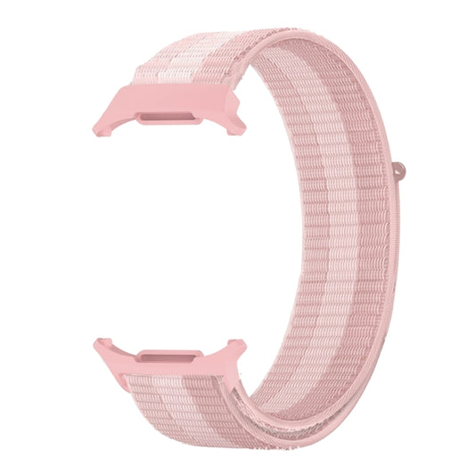 For Samsung Galaxy Watch Ultra 47mm / Ultra 2025 Plastic Connector Nylon Loop Watch Band(Pink White Pink) by bashfashion