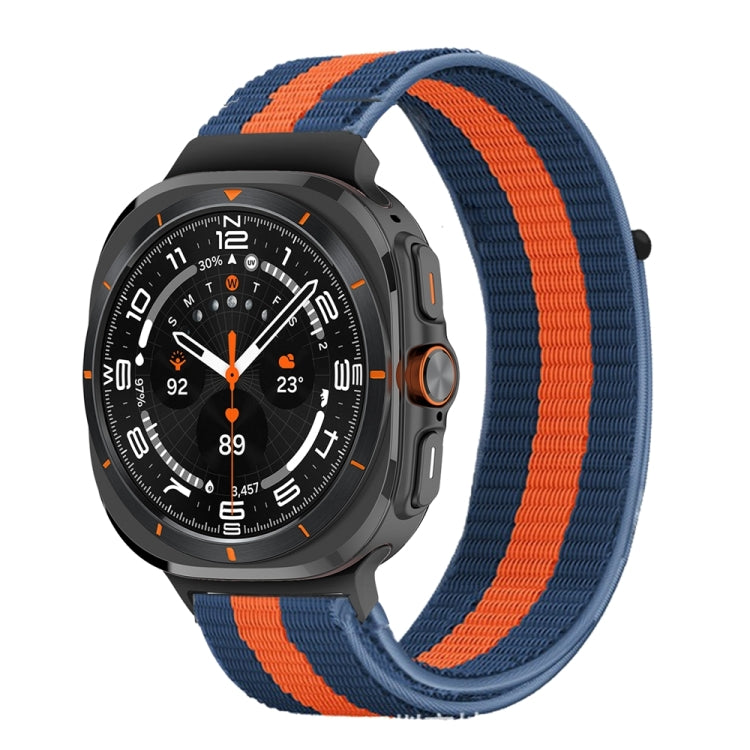 For Samsung Galaxy Watch Ultra 47mm / Ultra 2025 Plastic Connector Nylon Loop Watch Band(Blue Orange Blue) by bashfashion