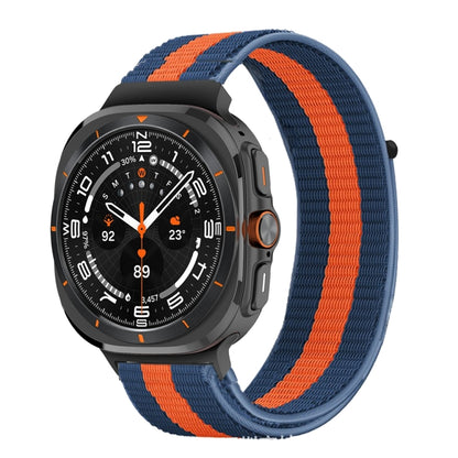 For Samsung Galaxy Watch Ultra 47mm / Ultra 2025 Plastic Connector Nylon Loop Watch Band(Blue Orange Blue) by bashfashion