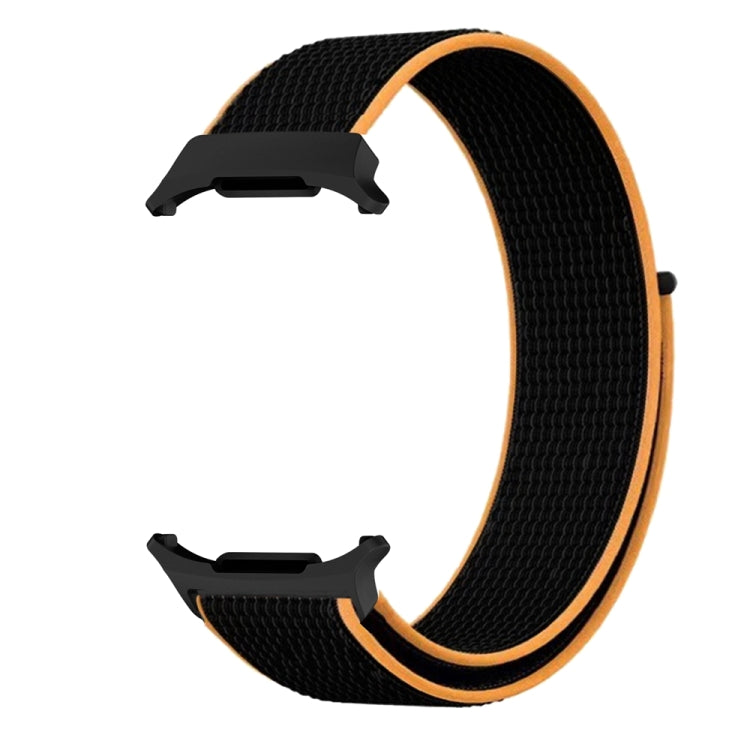 For Samsung Galaxy Watch Ultra 47mm / Ultra 2025 Plastic Connector Nylon Loop Watch Band(Black Orange) by bashfashion