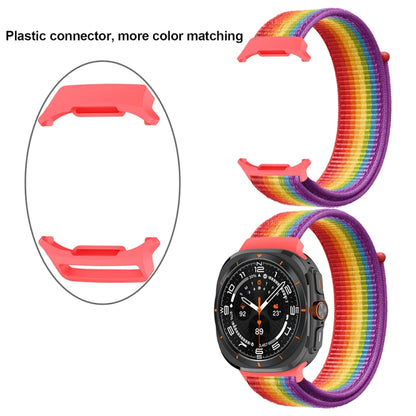 For Samsung Galaxy Watch Ultra 47mm / Ultra 2025 Plastic Connector Nylon Loop Watch Band(Rainbow) by bashfashion