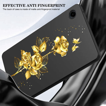 For Samsung Galaxy Tab A 10.1 (2019) Color Painting Pattern Smart Tablet TPU Case(Golden Rose) by bashfashion