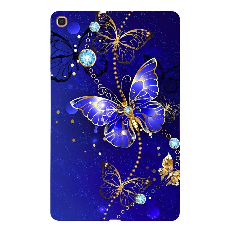 For Samsung Galaxy Tab A 10.1 (2019) Color Painting Pattern Smart Tablet TPU Case(Blue Butterfly) by bashfashion