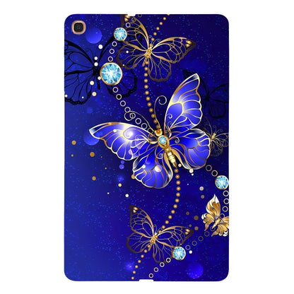 For Samsung Galaxy Tab A 10.1 (2019) Color Painting Pattern Smart Tablet TPU Case(Blue Butterfly) by bashfashion