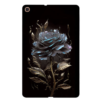 For Samsung Galaxy Tab A 10.1 (2019) Color Painting Pattern Smart Tablet TPU Case(Black Rose) by bashfashion