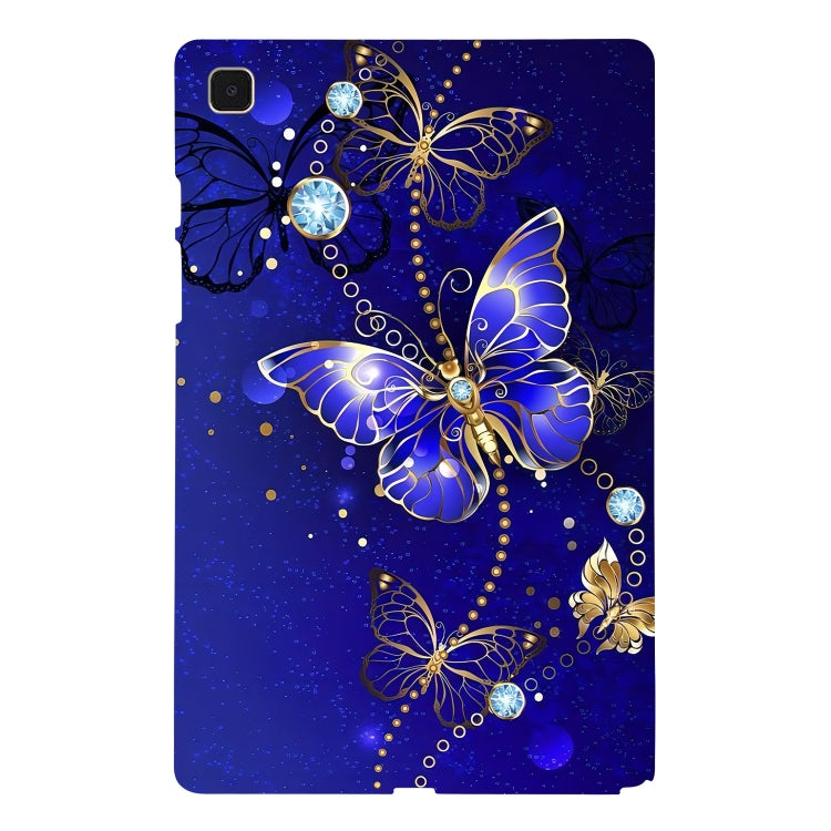 For Samsung Galaxy Tab A7 10.4 2020 Color Painting Pattern Smart Tablet TPU Case(Blue Butterfly) by bashfashion