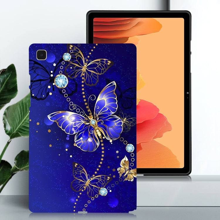 For Samsung Galaxy Tab A7 10.4 2020 Color Painting Pattern Smart Tablet TPU Case(Blue Butterfly) by bashfashion