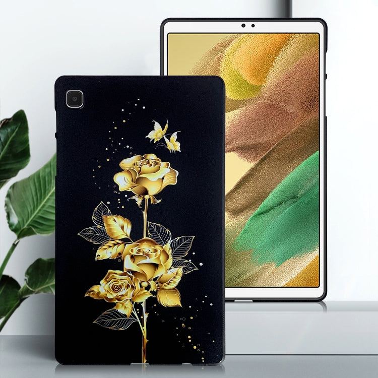 For Samsung Galaxy Tab A7 Lite Color Painting Pattern Smart Tablet TPU Case(Golden Rose) by bashfashion