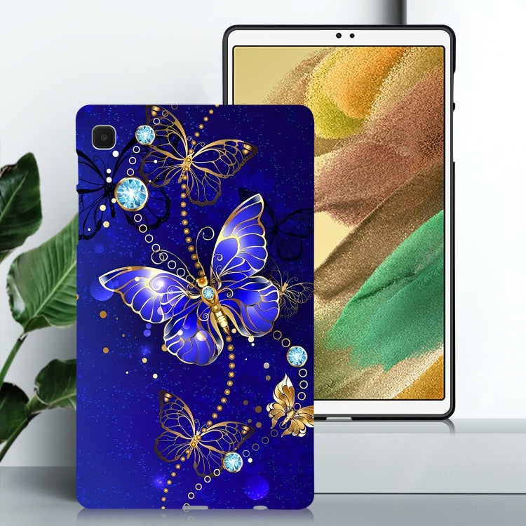 For Samsung Galaxy Tab A7 Lite Color Painting Pattern Smart Tablet TPU Case(Blue Butterfly) by bashfashion