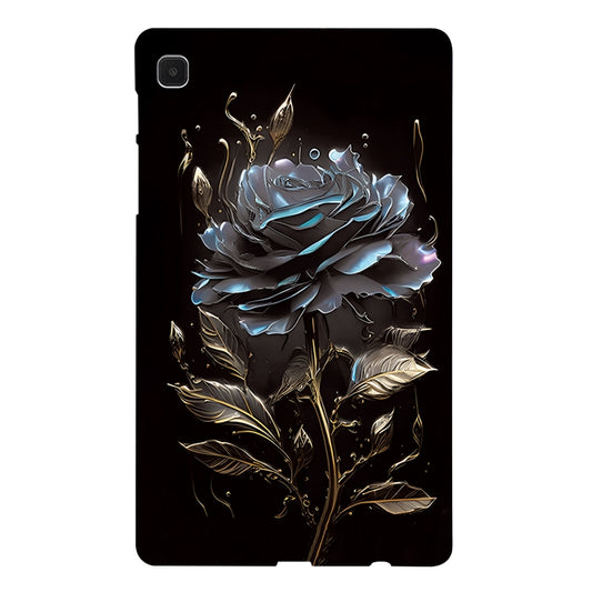 For Samsung Galaxy Tab A7 Lite Color Painting Pattern Smart Tablet TPU Case(Black Rose) by bashfashion